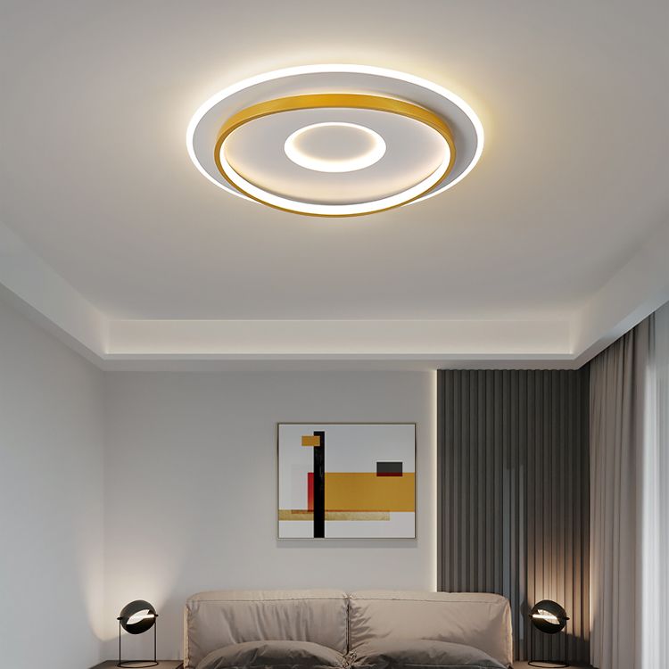 Round Shape LED Sky Star Ceiling Lamp Modern Iron 3 Lights Flush Mount for Study