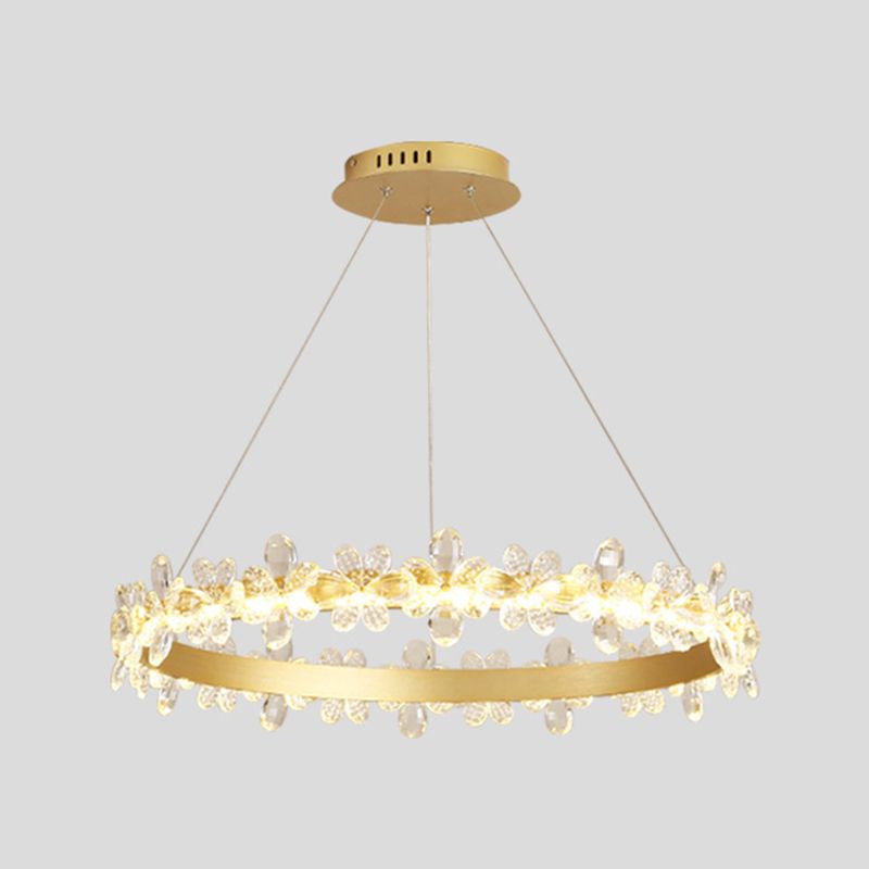 Postmodern Crystal Circle Circle Lámpara Luz de lujo Luz de lujo para dormitorio
