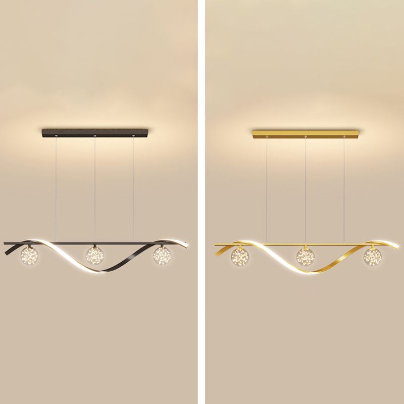 3 Ligeras de la isla de cocina Linencia de isla lineal colgante de la isla contemporánea Iluminación