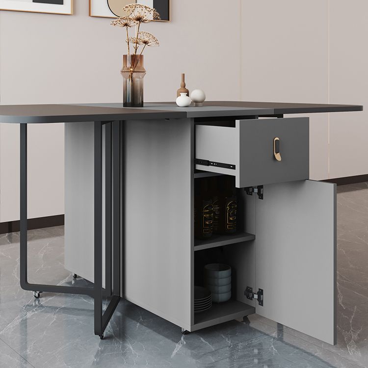Foldable Sintered Stone Top Table Rectangle Extendable Table