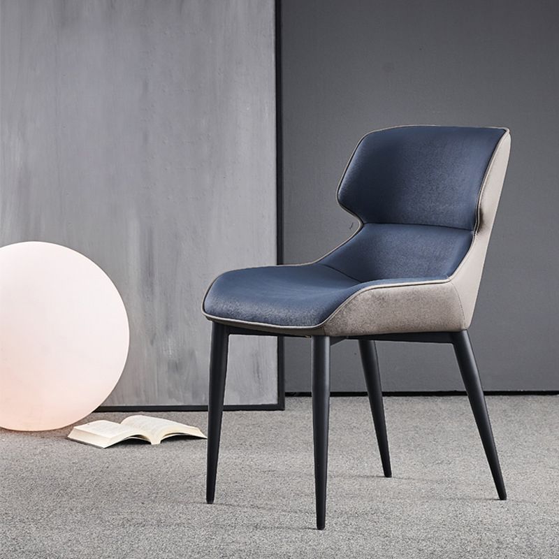 Modern Armless Dining Chairs Faux Leather Wingback Dining Side Chair