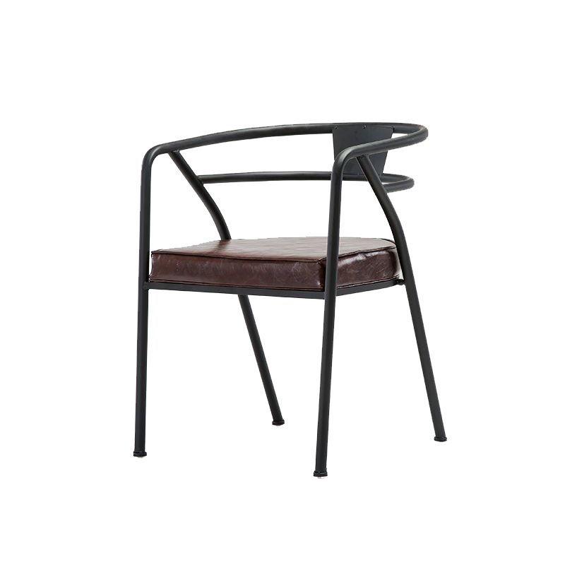 Industrial Upholstered Dining Chairs Metal Open Back Dining Chairs