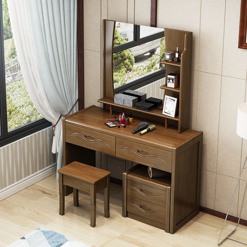 Traditional Style Make-up Vanity Bedroom Solid Wood with 4 Drawer Make-up Vanity
