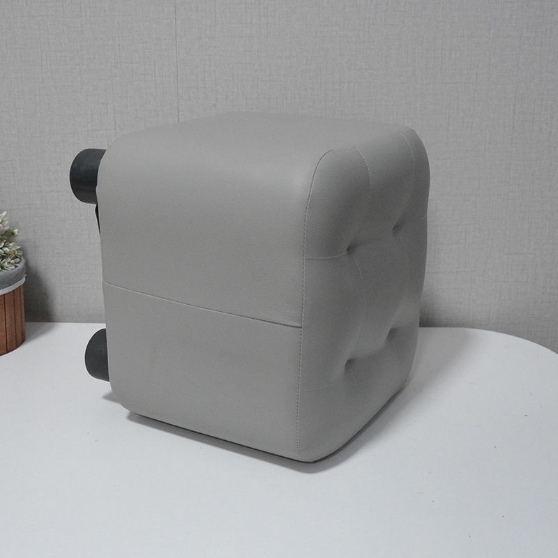 Modern Faux Leather Ottoman Color Block Tufted Square Chair Ottoman