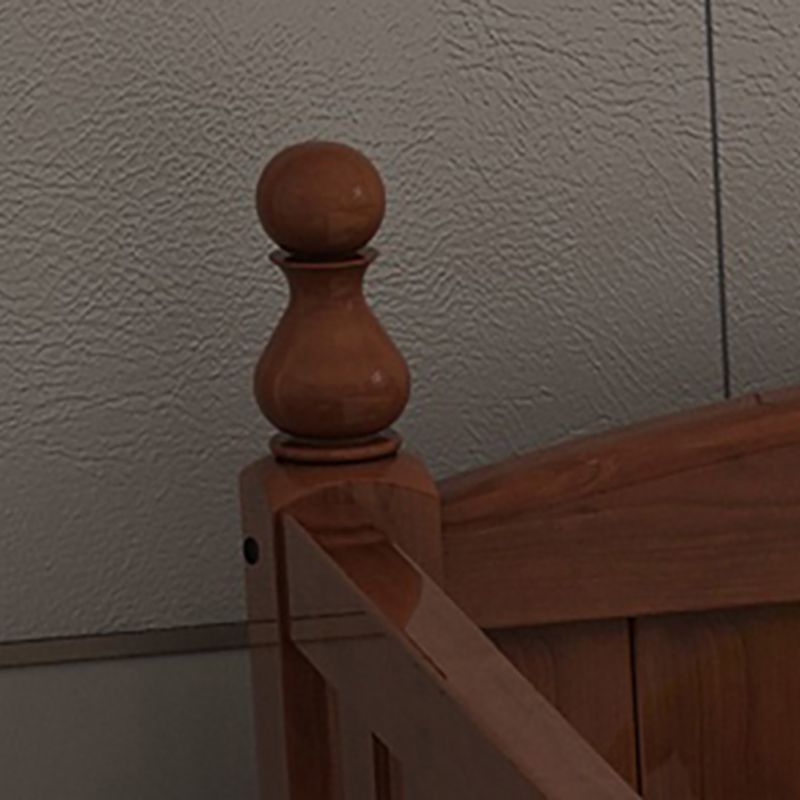 Traditional Nursery Crib Espresso Wood Nursery Bed with Guardrail