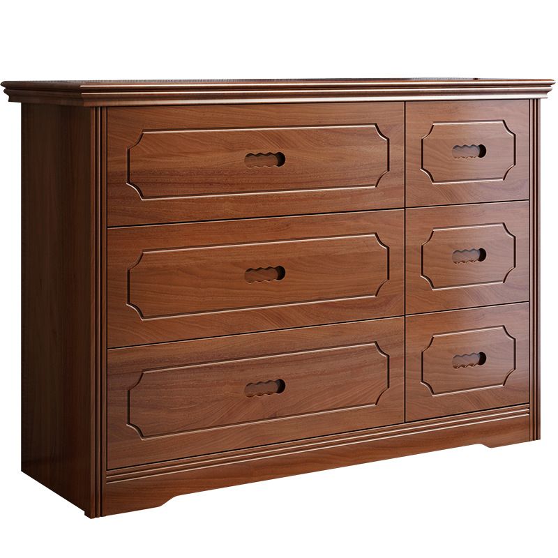 33.07" Tall Wood Accent Chest Mid-Century Modern 6 - Drawer Chest