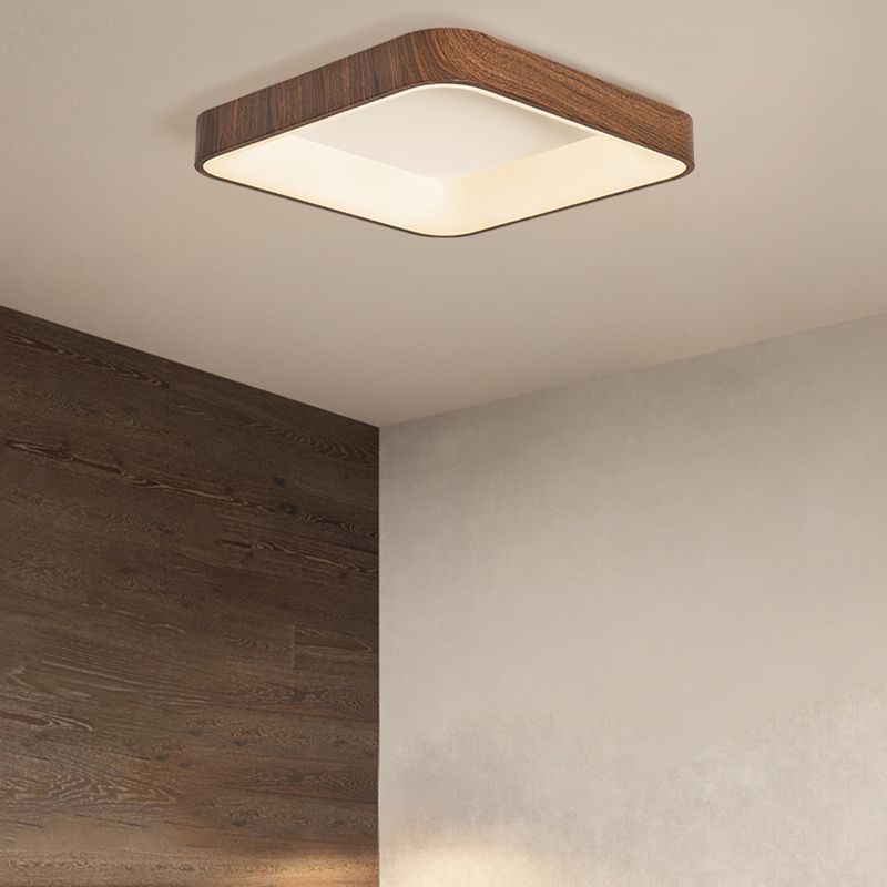 Modern Metal Flush Mount LED Geometric Shape Ceiling Lamp with Acrylic Shade for Bedroom
