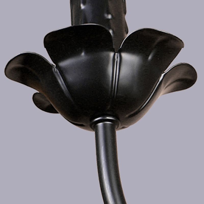 Zwarte multi -lichten hangende verlichtingsarmaturen moderne stijl gebogen metalen kroonluchter verlichting