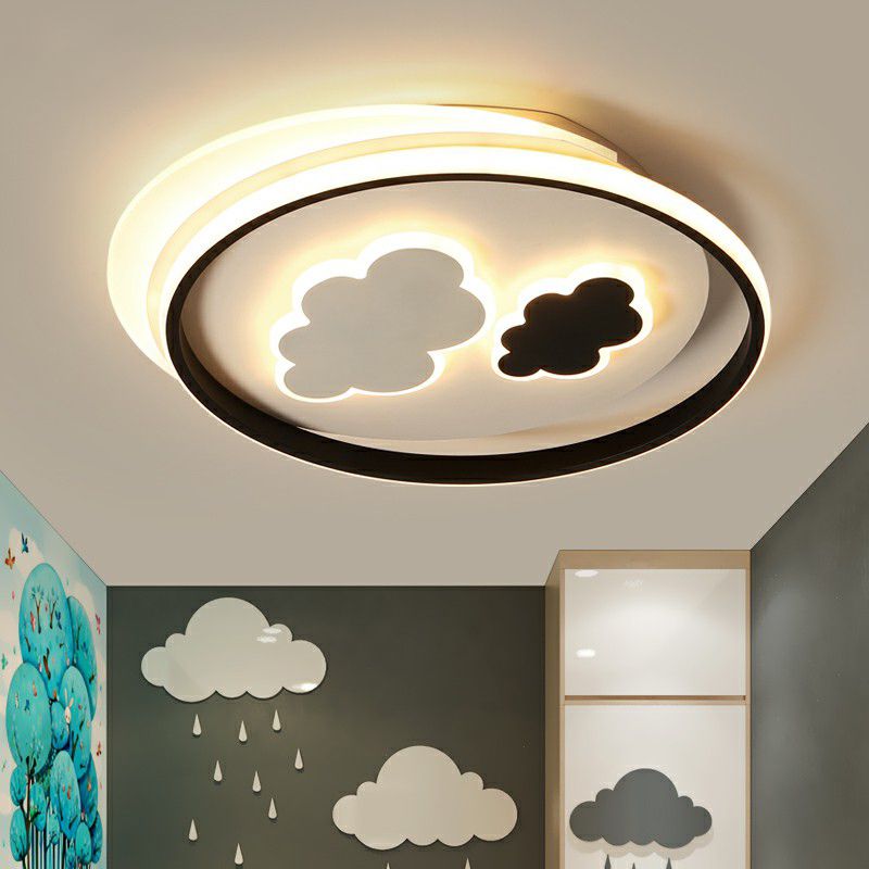 Childrens Wolkendecke Licht Armatur Acryl Schlafzimmer LED bündig montiert Lampe in Schwarz