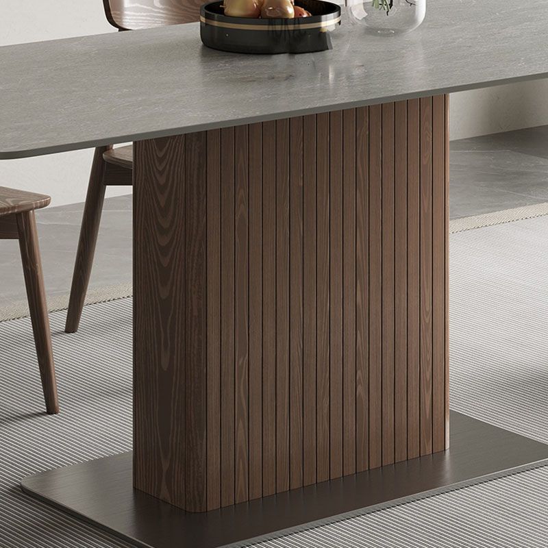 Industrial Kitchen Dinner Table Rectangle Pedestal Dining Table