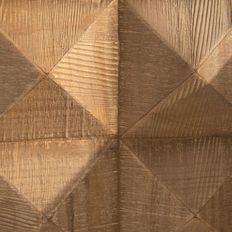 Rustic Geometric Accent Side Table Wooden Side End Snack Table