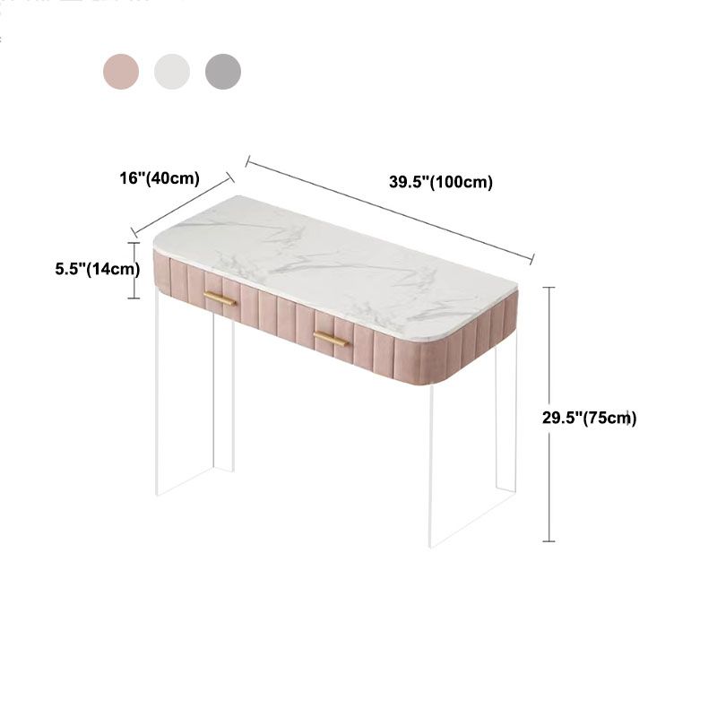Stone Top Make-up Vanity Table Modern Style Vanity Desk with Drawers