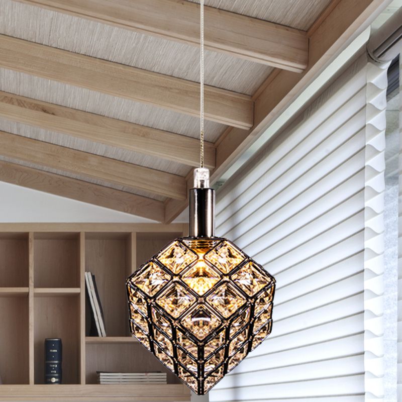 Crystal Crystal Crystal Cromo Dropsant Cubic Single Simple Implementazione sospesa sul tavolo da pranzo