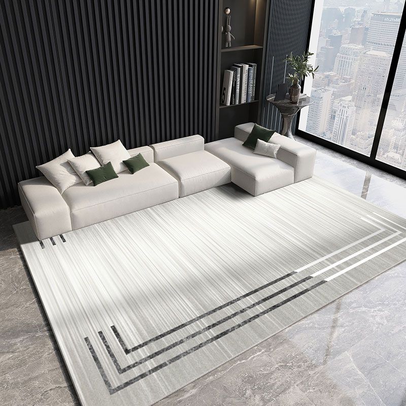 Gorgeous Gray Tone Carpet Modern Polyester Area Rug Living Room Area Rug with Non-Slip Backing