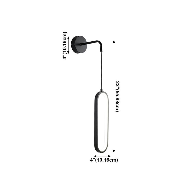 Bedside Modernist Wall Sconce Oval Single Light LED Simple Wall Mounted Light
