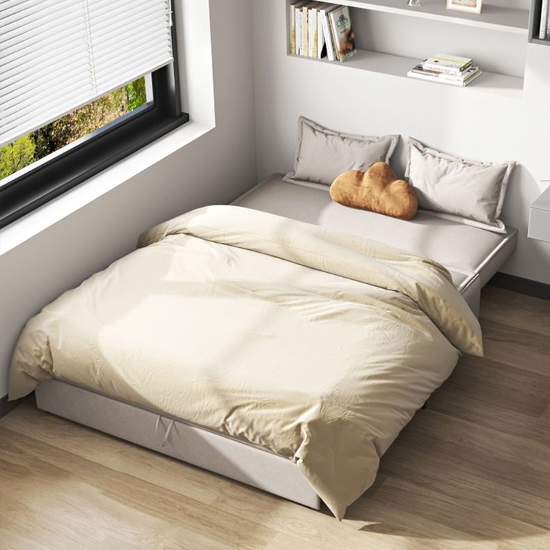 Gray Faux leather Sleeper Sofa 34.64" Wide Armless Sofa Bed with Upholstered