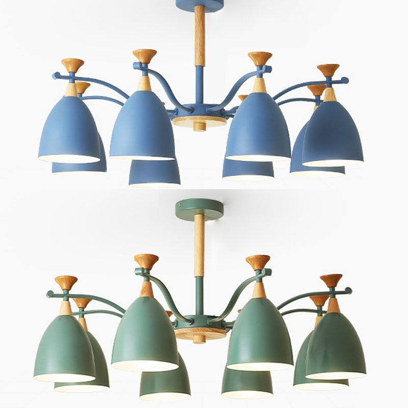 Luces colgantes de metal colgante de lámpara de cono de cono de macarrón