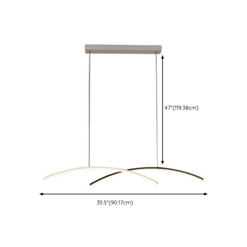 Black/White Kitchen Island Lighting Contemporary LED Ceiling Light for Home