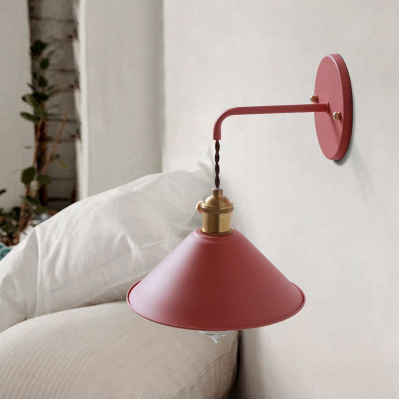 Modern Macaron Sconce Lighting Metal Geometric Wall Lamp for Bedroom