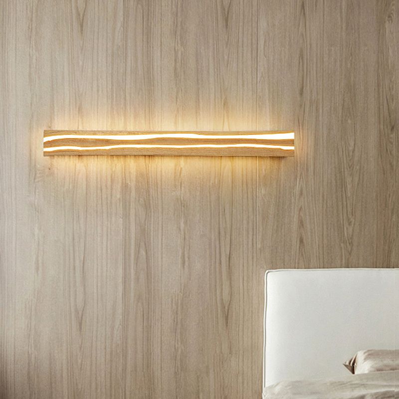 Linear 1 - Light Interior LED Wall Light Modern Solid Wood Wall Fixture