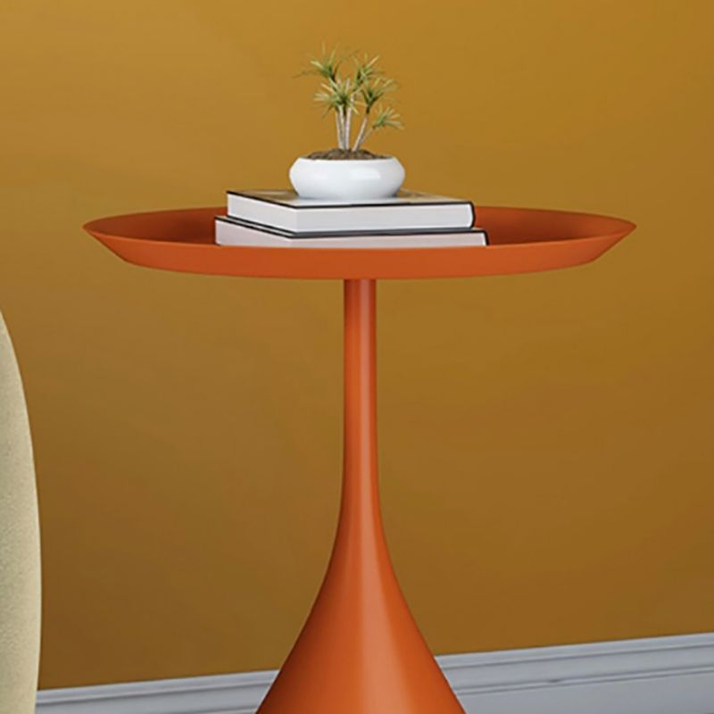 Mid-Century Side Table Metal Pedestal Tray Top Living Room End Table