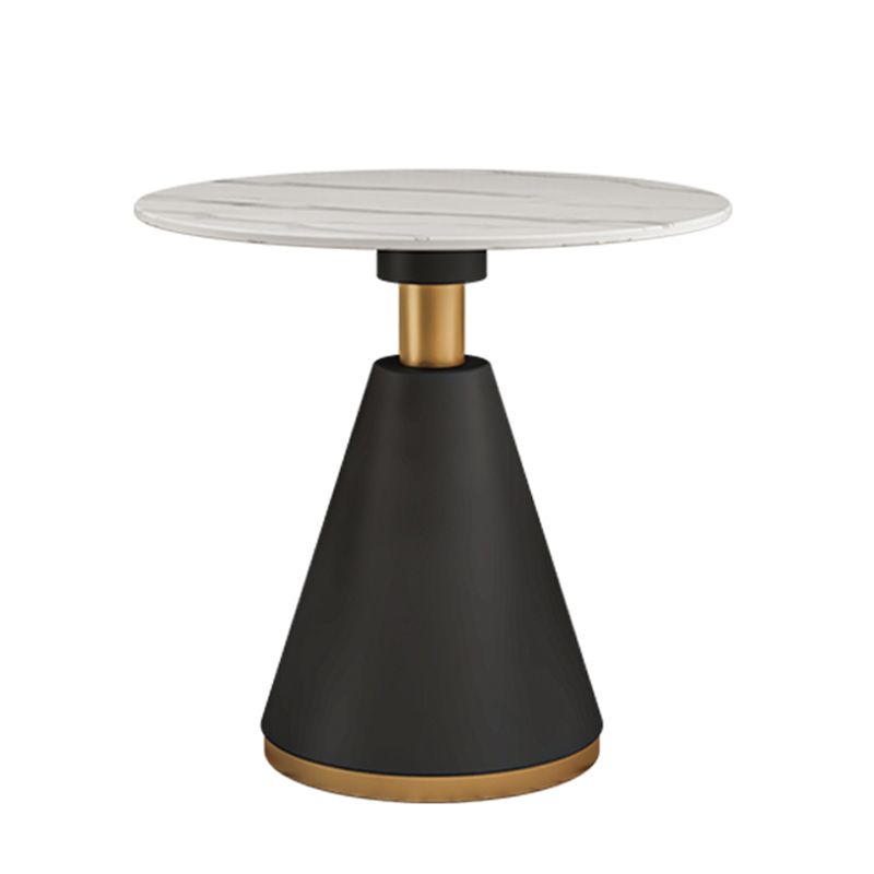 Glam 1/2/3/4/5 Pieces Dinette Set with White Sintered Stone Top Round Dining Table Set
