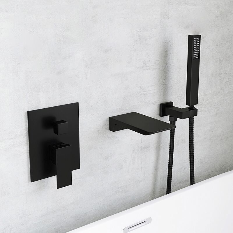 Modern Wall Mounted Metal Tub Filler Single Handle Bathroom Faucet