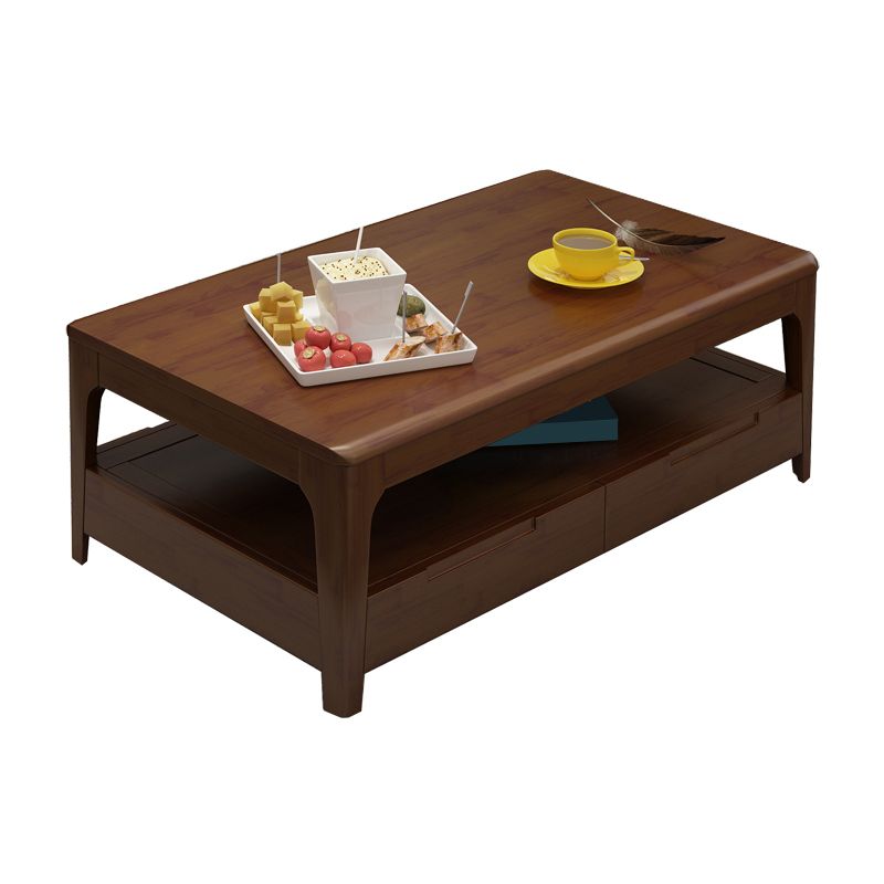 Rectangular/square 4 Legs Base Solid Wood Table Nordic Style Coffee Table