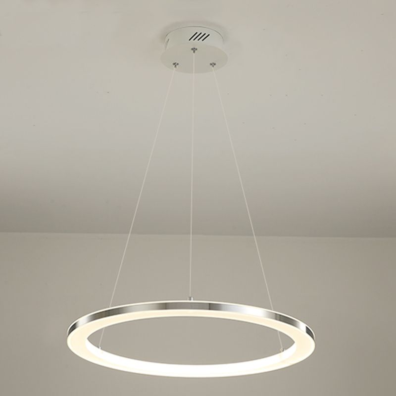 Circular 1-Light Hanging Light Fixtures Modern Style Metal Chandelier Pendant Light