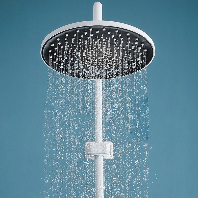 Modern Adjustable Water Flow Shower Faucet  Hose Shower System on Wall in White