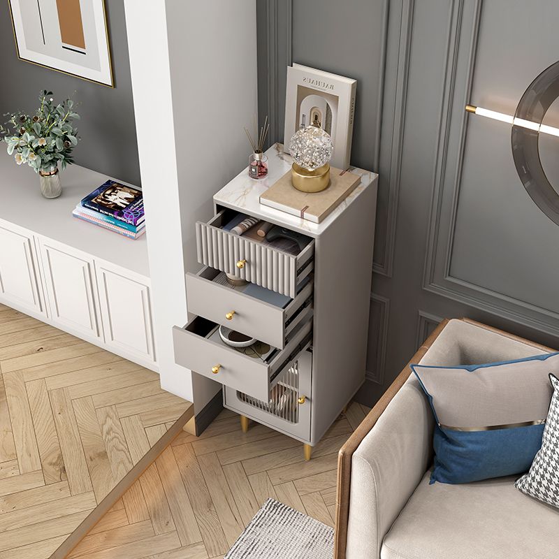 Glam Combo Dresser Stone Vertical Storage Chest Dresser for Bedroom