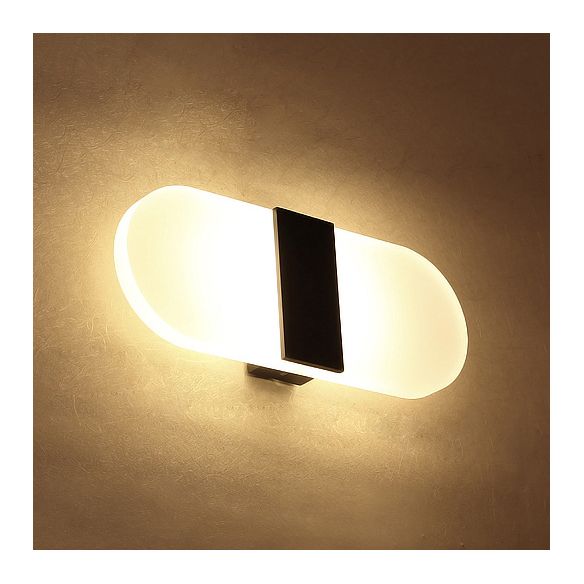 Splique de pared ovalado/rectangular/convexo moderno 8 "/10.5" de ancho de pared acrílica de ancho de ancho en luz cálida/blanca/natural