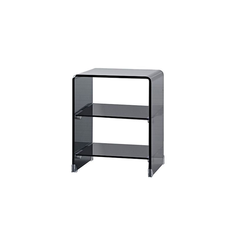 Modern Glass Square Side End Table Sled Corner Table for Living Room