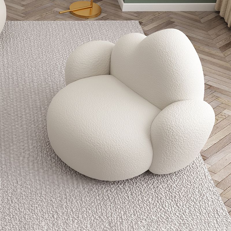 Contemporary Style Curved Sofa 33.46" H Armless Sofa in White