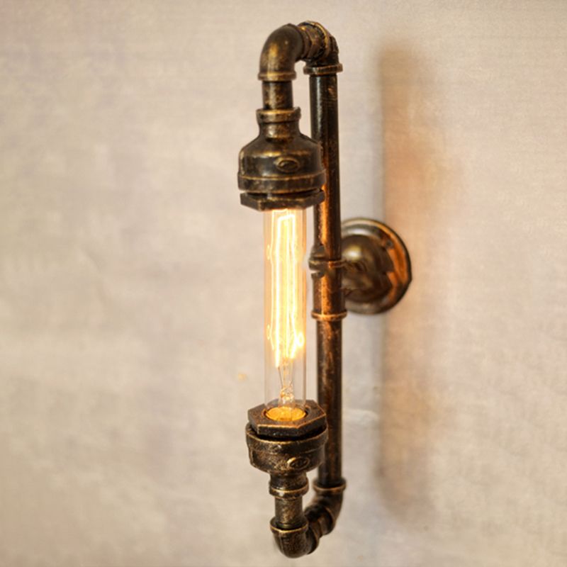 Stile industriale in ferro battuto lampada da parete con tubatura per tubo d'acqua per corridoio