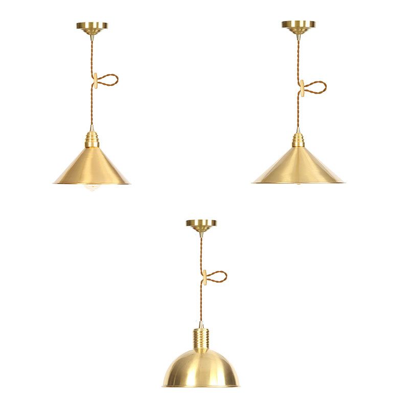 Zeitgenössischer Stil Metal -Runde Anhänger Beleuchtung Leuchten 1 leichte Deckenlichter in Gold