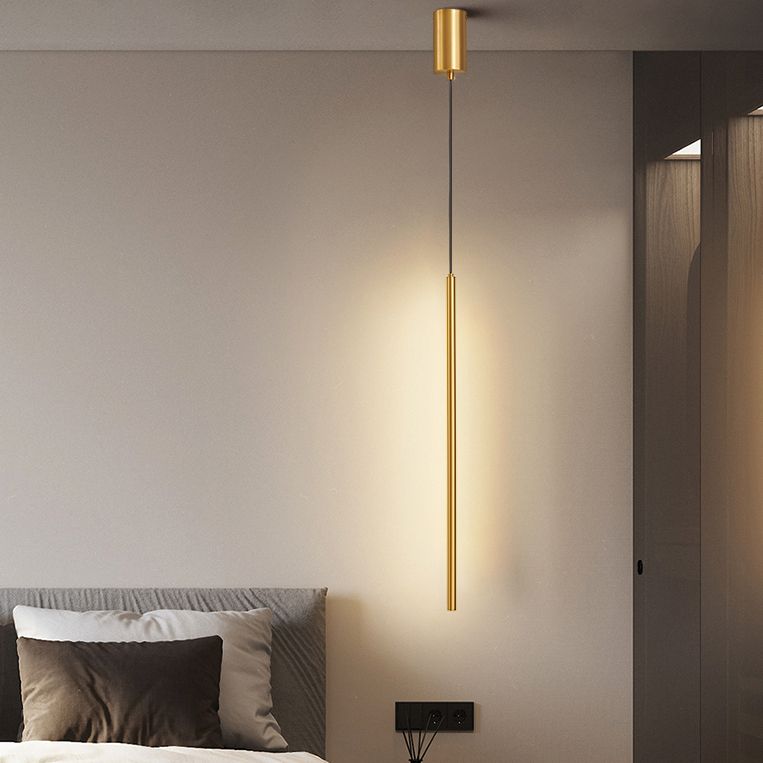 Cylinder Shape Pendants Lights Style Contemporary Metal Lampes suspendues en métal