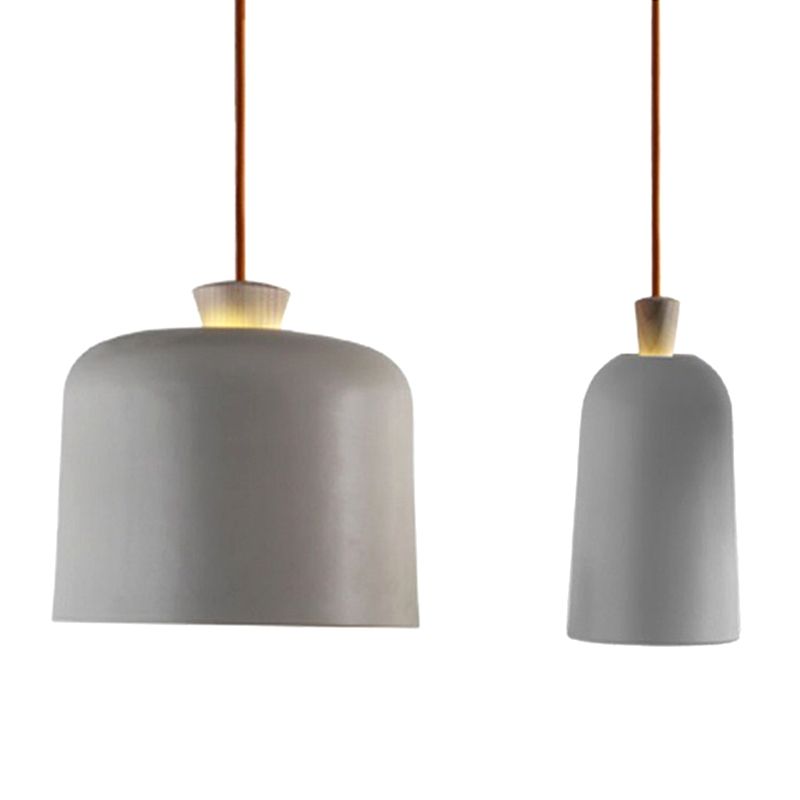 Macaron Cylindrical Suspension Pendant Aluminum 1-Light Dining Room Hanging Light Fixture