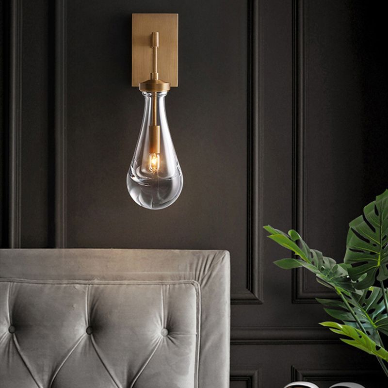 Unique Shape Crystal Wall Light Modern Style 1 Light Wall Light Sconce in Brass
