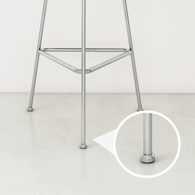 Modern Armless Backless Counter Stool Oak Wood Bar Stool with Pedal for Cafe