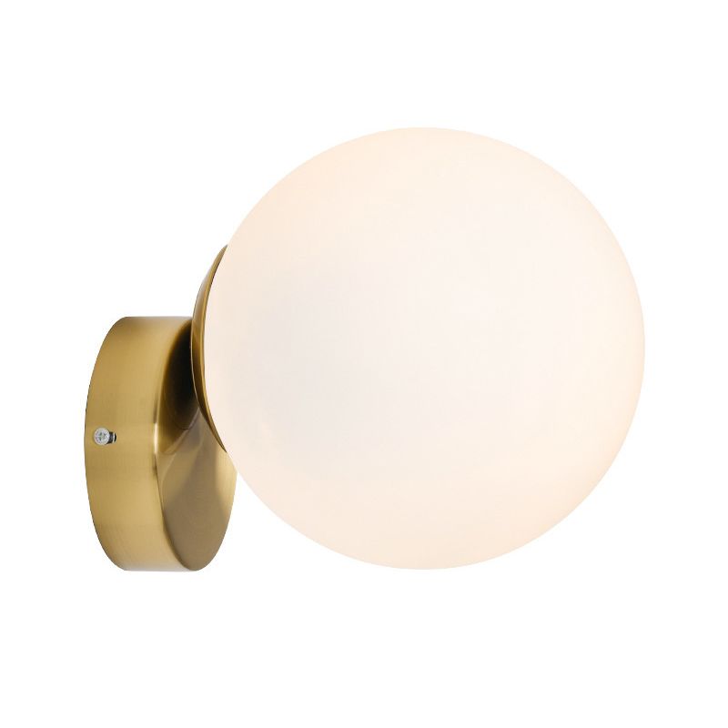 Single Golden Contemporary Glass Statement Shaded Bathroom Vanity Light