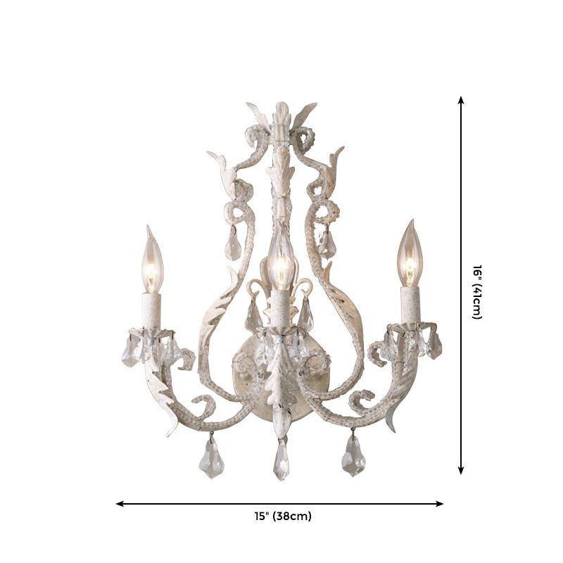Gray/White Antique Wall Light Rustic Candle Style Lighting for Dining Room Foyer