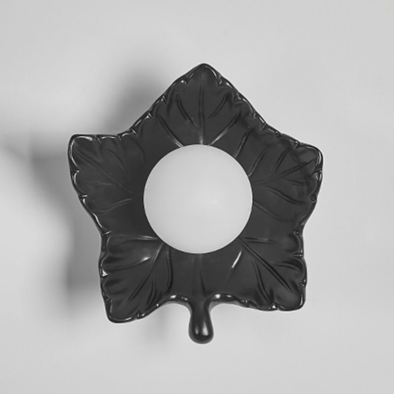 Modern Metal Wall Sconce Ball Shape Wall Light with Plastic Shade for Living Room