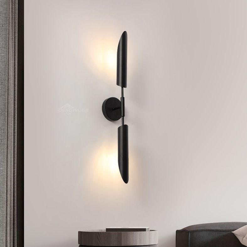 Shaded Wall Lighting Fixture Contemporary Style Metal Bedroom Wall Mounted Light