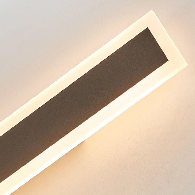 Linear Shape Metal Wall Light Modern Style 1 Light Wall Lighting Fixtures in Black