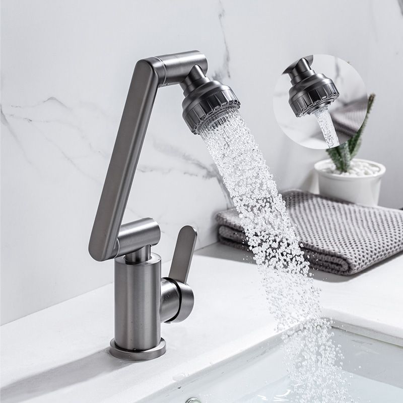 Contemporary Centerset Faucet Lever Handles Low Arc Stainless Steel Faucet