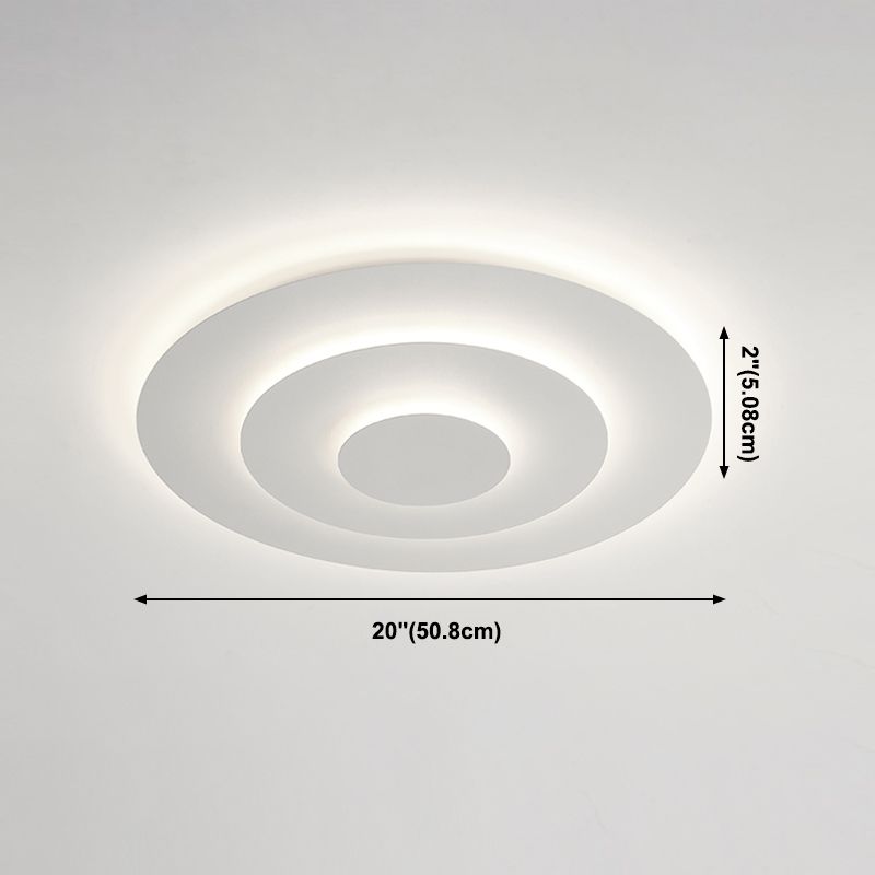 Lacquered Metal LED Flush Mount in Modern Concise Style Acrylic Geometric Ceiling Light in White