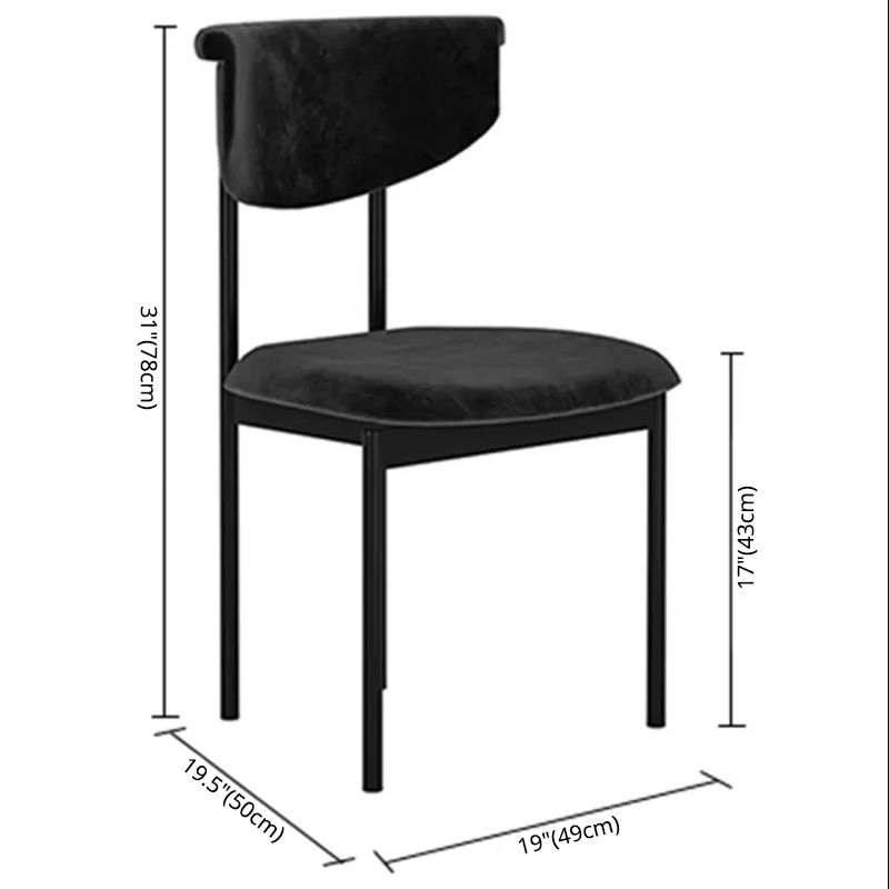Scandinavian Linen Dining Chairs for Home Use Open Back Dining Side Chairs