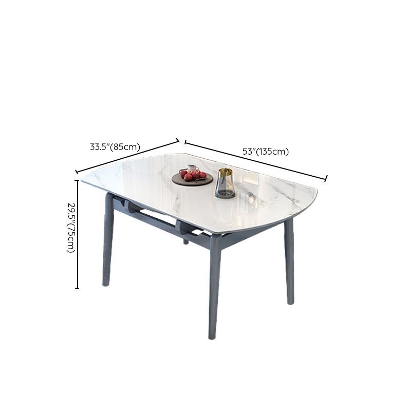 4 Legs Dining Table Sintered Stone Extendable Table for Kitchen
