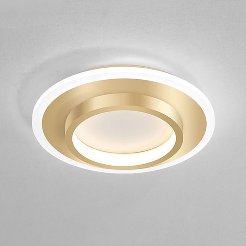 Gold LED Flush Mounted Ceiling Lights Contemporary Lighting Fixture for Living Room